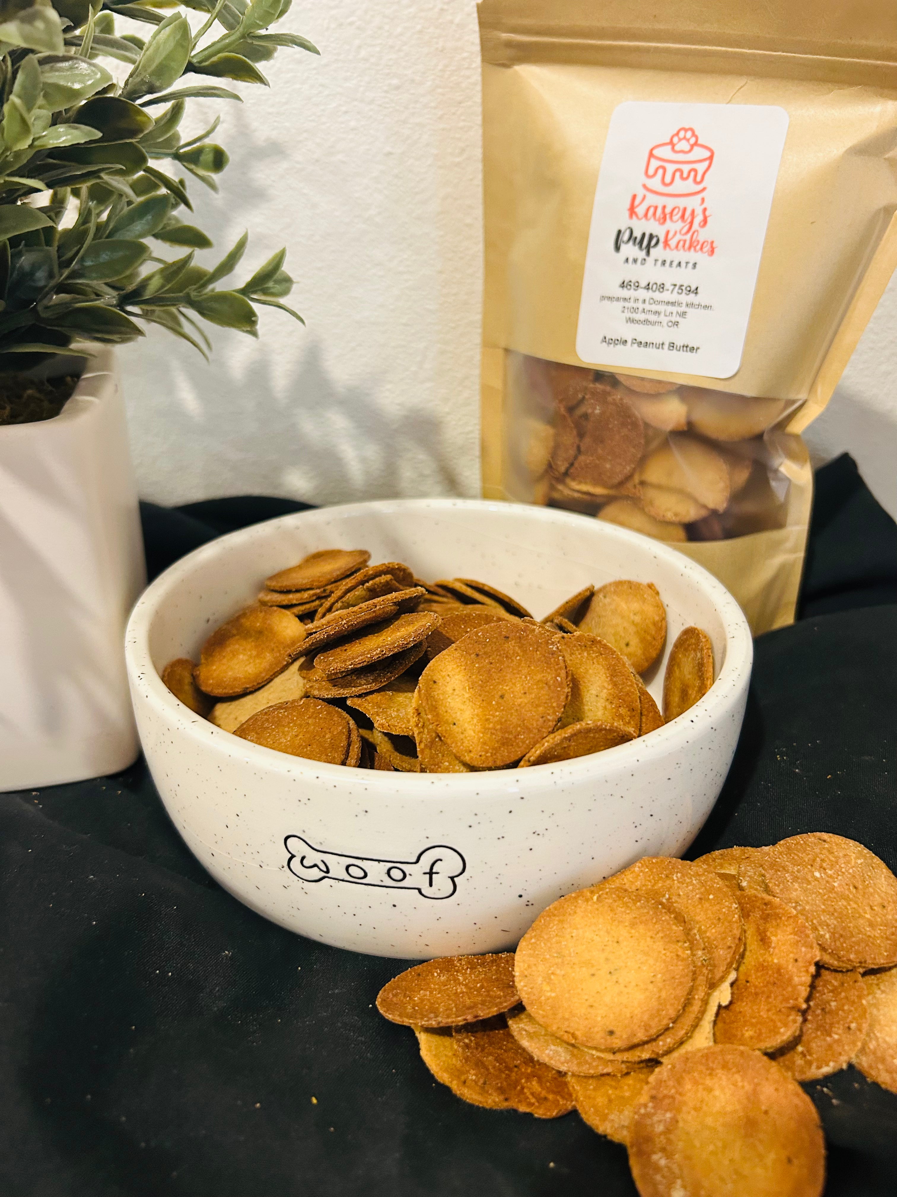 Apple Peanut Butter with Beef and Rosemary Dog Treats (GF)